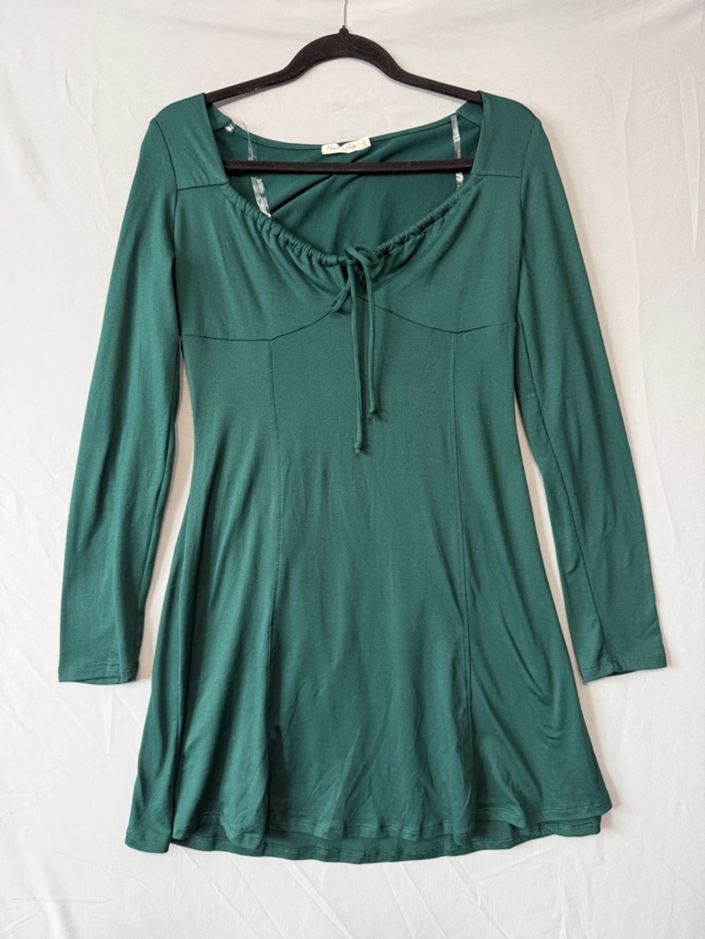 Heart Hips Womens Babydoll Forest Fairy Grunge Mini Dress L Green Goblin Stretch